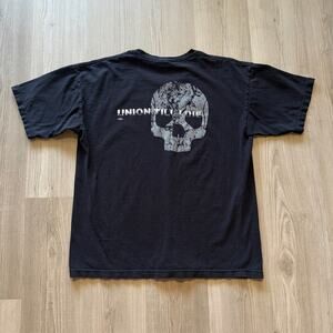 Men's Vintage 2000's Union Worker Until I Die Skull Black Faded Shirt Sz XL VTG
